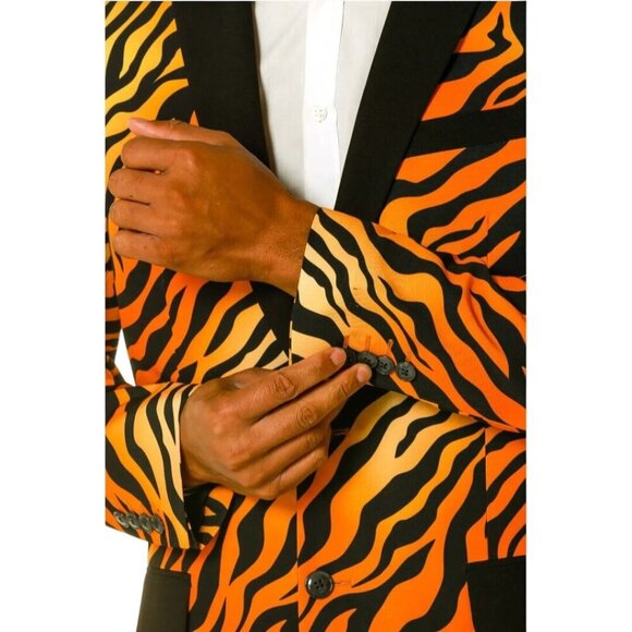 Shinesty The Make Them Purr Tiger Print Suit Statement Piece Size 38/31/32 - Picture 8 of 16